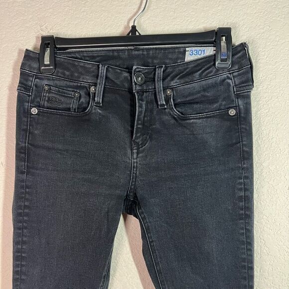 3301 by G Star Raw Womens Dark Wash Denim Jeans‎ Countour Skinny Size 27 - Picture 2 of 9